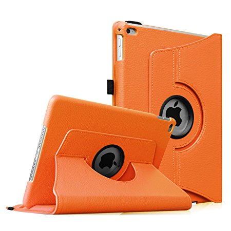 Fintie iPad Air 2 Case - 360 Degree Rotating Stand Case with Smart Cover Auto Sleep / Wake Feature for Apple iPad Air 2 (iPad 6) 2014 Model, Orange