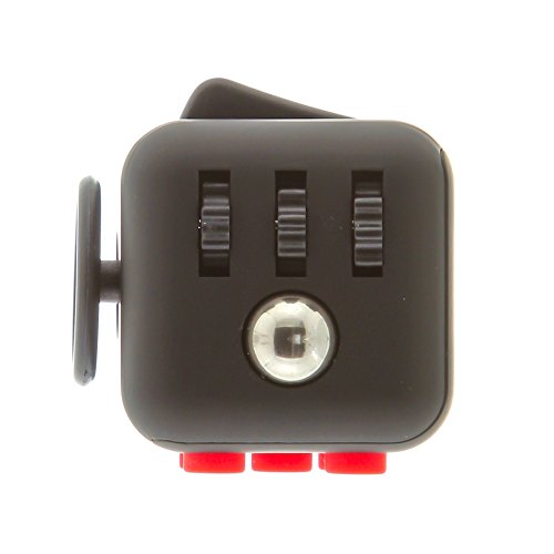 Official Stress Cube (5 COLORS) by TheStressCube.com - A Fidget Cube For Adults And Children With Anxiety, Stress, ADD & ADHD (Black Widow (Black/Red))