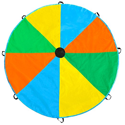 Magicfly 6 Feet/ 12 Feet Play Parachute Toy With 8 handles Multicolored Parachute for Kids Play Tent