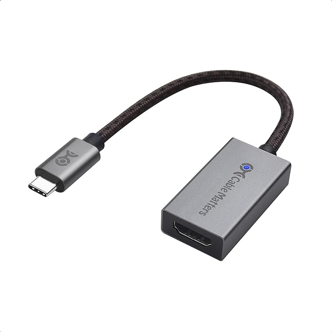 Cable Matters 48Gbps USB C to HDMI Adapter Supporting 4K 120Hz and 8K HDR - Thunderbolt 3 and Thunderbolt 4 Port Compatible - Maximum Supported Resolution on Any Mac via This Adapter is 4K@60Hz