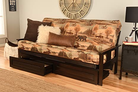Kodiak Furniture Monterey Espresso Futon Set with Drawers, Included, Canadian Mattress