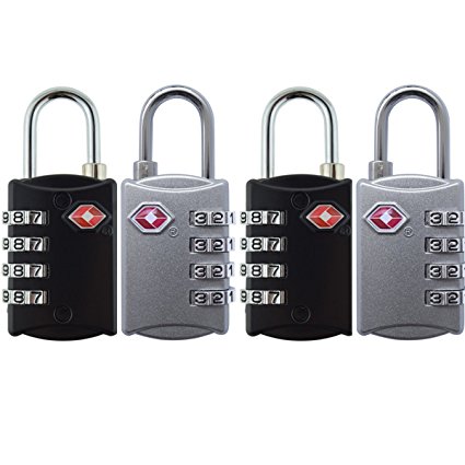 TSA Lock for Luggage 4 Digit CombinationTSA Approved Locks 4 Pack