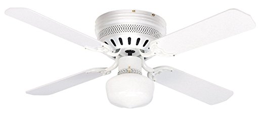 Litex CC42WW4L Celeste Collection 42-Inch Ceiling Fan with Five Reversible White/Whitewash Blades and Single Light kit with White Opal Glass