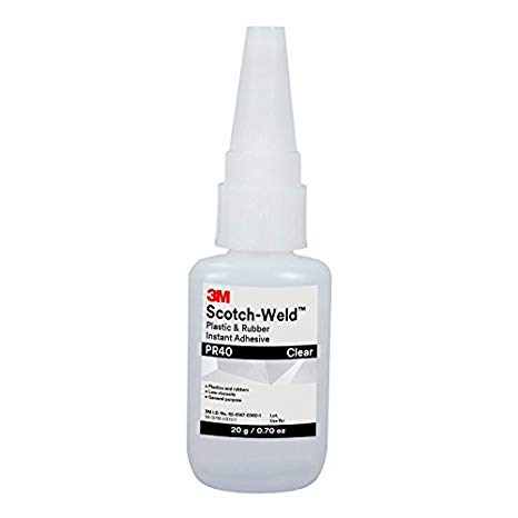 3M Scotch-Weld 25204 Plastic and Rubber Instant Adhesive PR40, 20 g Bottle, 0.676 fl. oz.