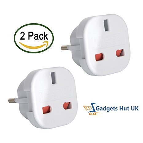 Gadgets Hut UK UK-EU-P2 2 x UK to EU Europe European Travel Adapter