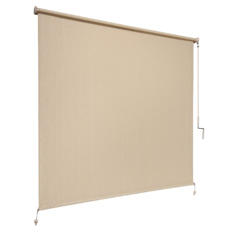 Coolaroo Exterior Cordless Roller Shade 8ft by 6ft Sesame