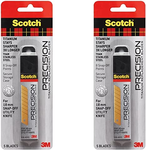 Scotch Utility Knife Refill Blades, Large, 5/Pack (2 Pack Bundle)