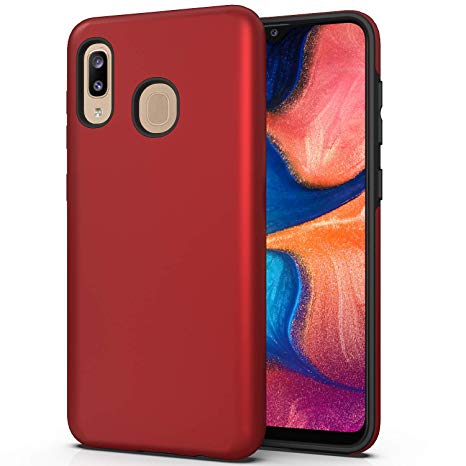 LUCKYCAT Samsung Galaxy A20 Case,Samsung Galaxy A30 Case, Impact Resistant Protective Anti-Scratch Anti-Fingerprint Shockproof Rugged Cover for Samsung A30&A20 (2019 Version)-RED