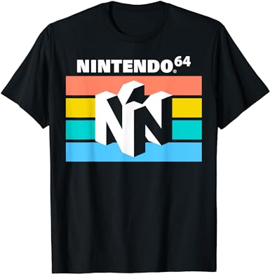 Nintendo Classic 64 Striped Logo T-Shirt