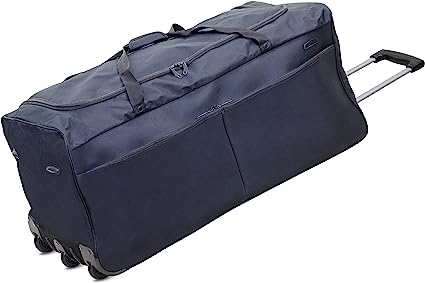 34" Large Wheeled Luggage Travel Holdall Duffle Bag on Wheels Black/Red