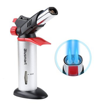 Kitchen Blow Torch - Dual Flame Creme Brulee Torch - Cooks Blow Torch Melt Cheese and Help Unmould Your Frozen Pudding - Perfect for Beginner & Professional Cook - Blusmart