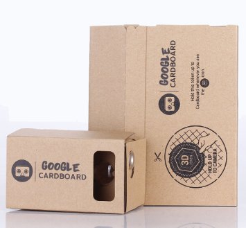 PigflyTech Google Cardboard Kit Compatible with bigger Android and Apple smart phone upto 52 inch screen  Super 3D Virtual Reality- Easy Setup Instructions Machine Cut Quality Construction 45mm Lenses Best HD Visual Experience