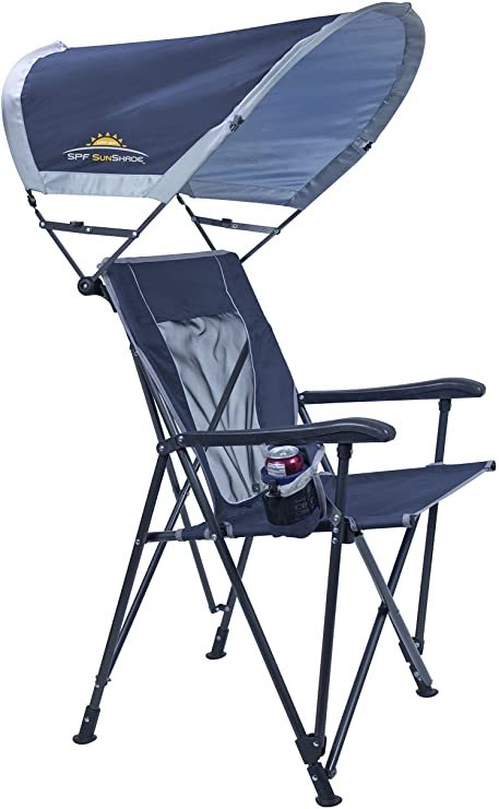 GCI Outdoor Eazy Chair Folding Camp Chair with Adjustable SunShade