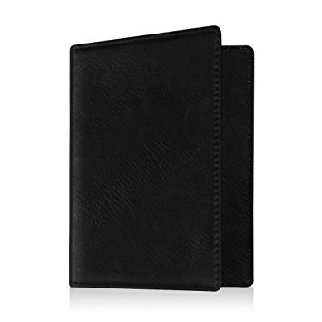 Fintie Passport Holder Travel Wallet - Premium Vegan Leather RFID Blocking Case Cover - Securely Holds Passport, Business Cards, Credit Cards, Boarding Passes, Vintage Black