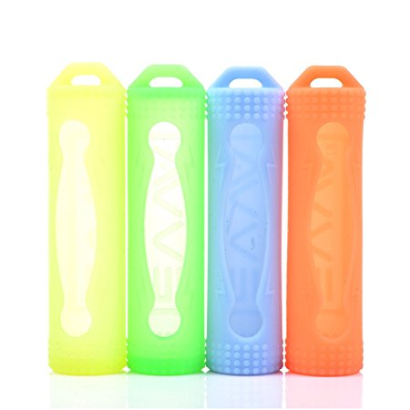 BCP Orange, Yellow, Green, Light Blue Color Silicone Protective Case for 18650 Battery