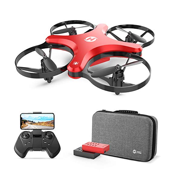 Holy Stone FPV Foldable Drone with Camera for Kids and Beginners, RC Quadcopter with 720P HD, 2 Flight Modes, APP Control, 3D Flip, Altitude Hold, Headless Mode, 2 Modular Batteries, Carrying Case,Red