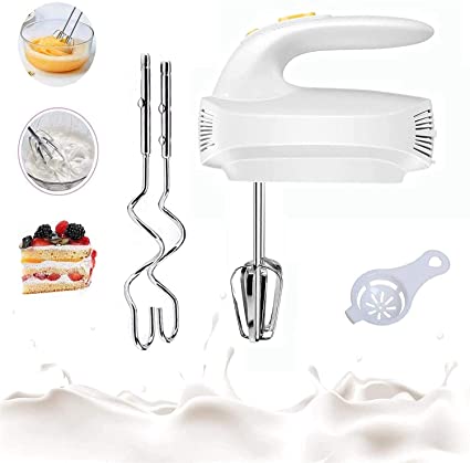 Hand Mixer Electric, 5-Speed Kitchen Handheld Mixer with Turbo Egg Separator, 4 Stainless Steel Accessories for Easy Whipping/Mixing Cookies/Brownies/Cakes