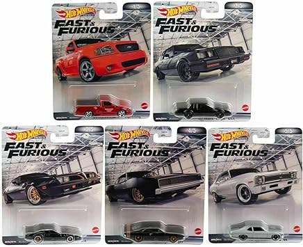 Hot Wheels Premium Fast & Furious 2022 Complete Set of 5 Diecast Vehicles from DMC55-957J Release