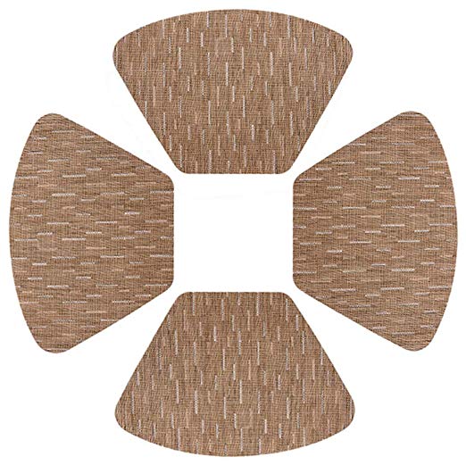 LivebyCare 4pcs Sector Stain Resistant Kitchen Table Mats Heat-resistant Decoration Washable Anti-Skid PVC Woven Dining Placemats Dinner Place Mats Brown 11.8X18.9 In