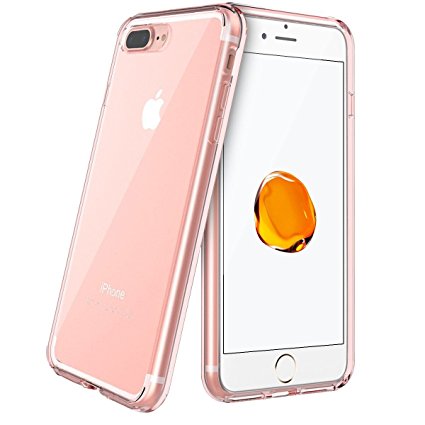 iPhone 7 Plus Case, SmartLegend Crystal Clear Cushion TPU Slim Bumper and Transparent Solid Acrylic PC Hard Back Panel Ultra Hybrid Protective Cover for iPhone 7 Plus - Rose Gold