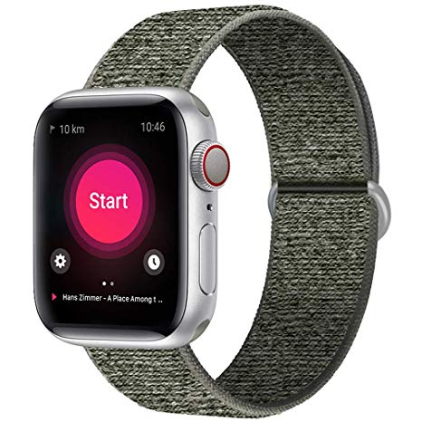 INTENY Sport Band Compatible with Apple Watch 38mm 40mm 42mm 44mm, Soft Lightweight Breathable Nylon Sport Loop, Strap Replacement for iWatch Series 4, Series 3, Series 2, Series 1