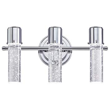 Westinghouse Lighting 6311900 Cava Three-Light LED Indoor Wall Fixture, Chrome Finish with Bubble Glass, 3