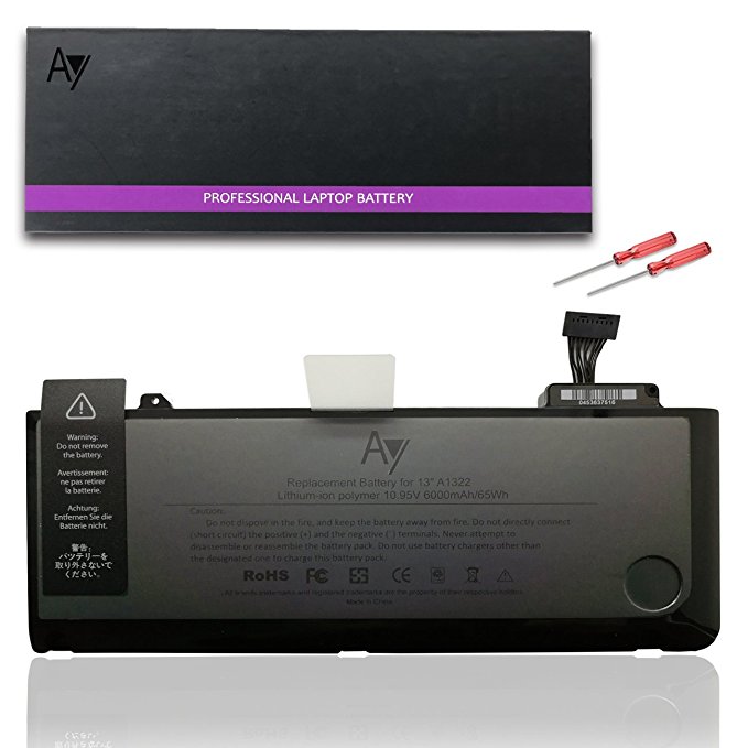 APPLE A1322 A1278 Battery [10.95V 65Wh], AY High-Performance Replacement Laptop Battery for APPLE Macbook Pro 13" (2012 2011 2010 2009) MC700LL/A MD101 MD102 etc. Series Laptop