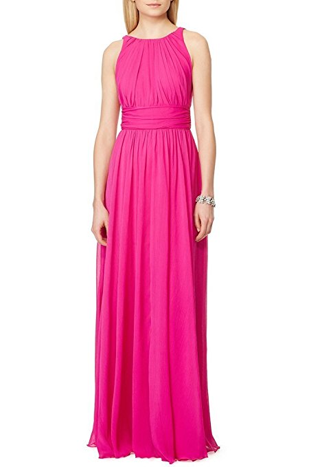 Ssyiz Women's Elegant Pleated Chiffon Floor Length Evening Party Dress ( Can be customized )