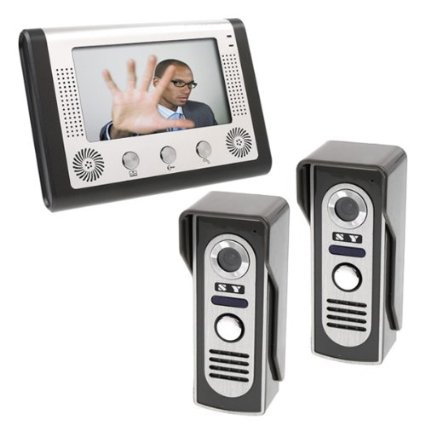 Docooler 7 Inch LCD Home Security Video Door Phone Intercom Kit 2 Cameras 1 Monitor
