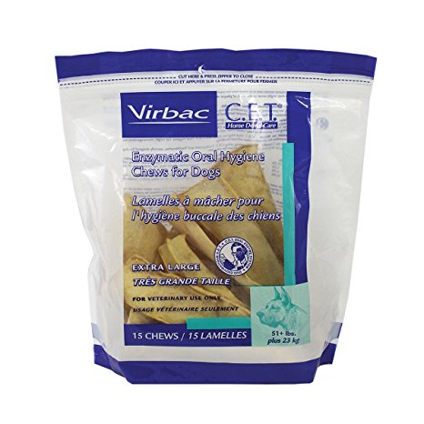 C.E.T. Enzymatic Oral Hygiene Chews for Extra Large Dogs (51  Pounds) - 90 (chews) by Virbac