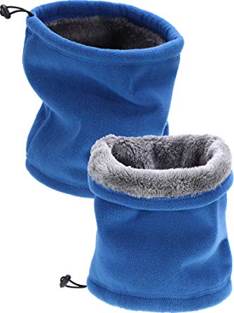 2 Packs Fleece Neck Warmer Fleece Scarf Windproof Ski Face Mask Heavy Winter Head Scarf for Skiing Hiking Cycling Climbing