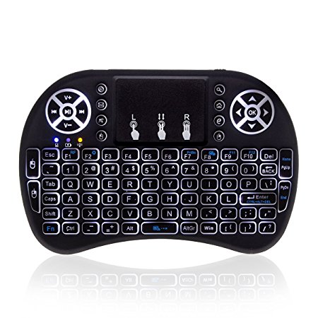 Backlight Mini Keyboard, Opard 2.4GHz Rechargeable Touchpad Mouse Portable Wireless Keyboard (Upgraded)