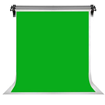 FHZON Green Screen with Pocket Backdrop Polyester Fabric Machine Washable Background Solid Color Pure Photography Photo Video Studio Booth Props 5x7ft YFH003