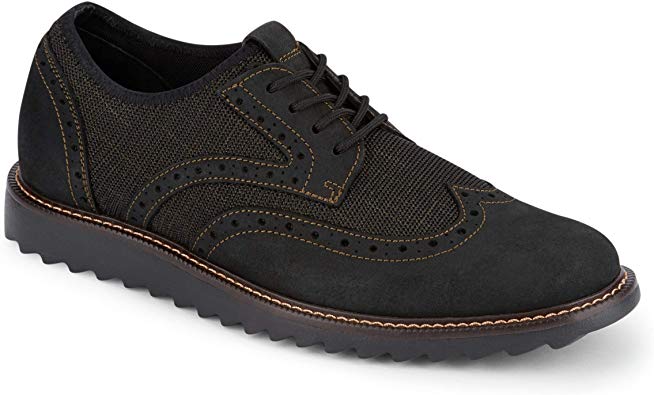 Dockers Mens Hawking Knit/Leather Smart Series Dress Casual Wingtip Oxford Shoe with NeverWet