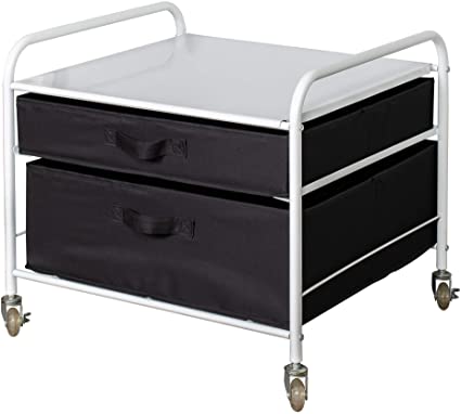 The Fridge Stand Supreme - Drawer Organization - White Frame with Black Drawers