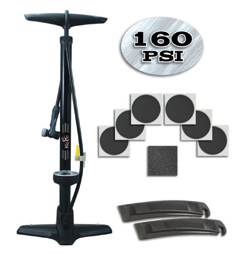 Floor Bike Pump - The Finest Steel Quality Bike/Tire Presta Pump With Specialized Air Flow System/Switch To Change Valve Types/Extra Wide Base & Extra Wide Gauge For Convenience & Stability.