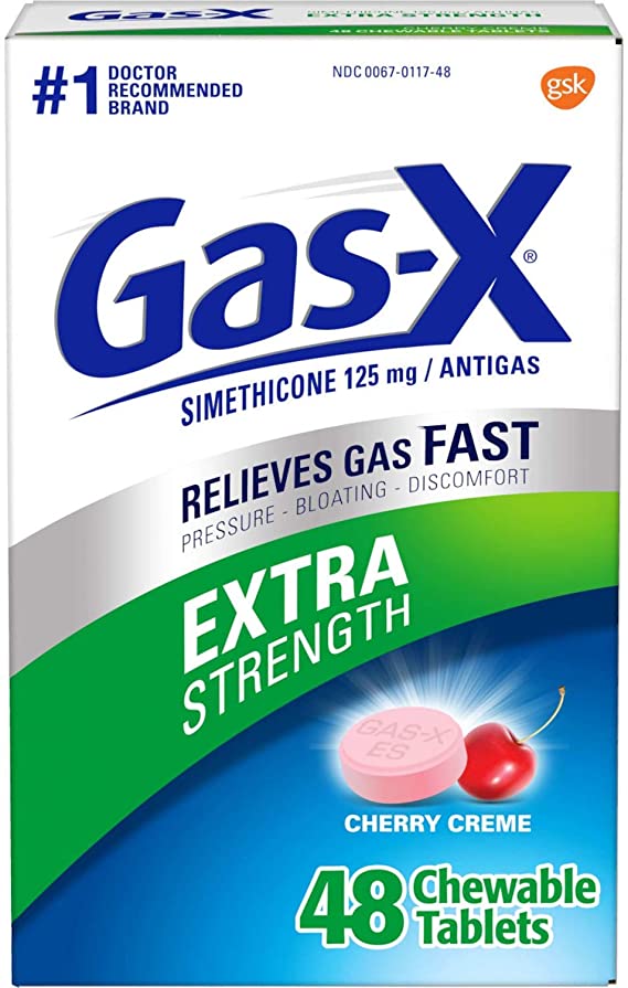 Gas-X Extra Strength Chewables, Cherry Creme, 48 each (Pack of 5)