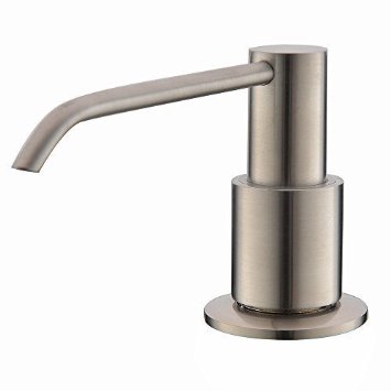 Commercial Brushed Nickel Stainless Steel Kitchen Sink Countertop Soap Dispenser, Built in Hand Soap Dispenser Pump