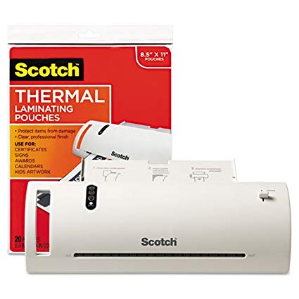 Scotch - Thermal Laminator Value Pack, 9" W, with 20 Letter Size Pouches TL902VP (DMi EA