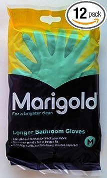 Marigold Longer Bathroom Gloves - 1 x 6 pairs