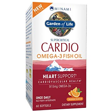 Garden of Life DHA Omega 3 Fish Oil - Minami Cardio Natural Heart and Cholesterol Health Supplement, 60 Softgels