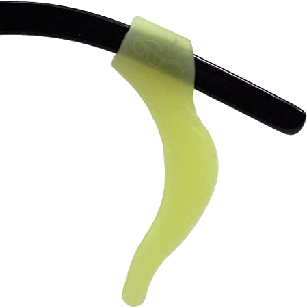 GMS Optical Premium Silicone Anti-slip Eyeglass Retainer Sleeve Ear Hook Keeps Glasses From Slipping - Comfortable Sports Active Temple Tips for Eyeglasses (2 Pair) (Neon Yellow)