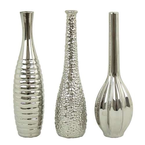Aspire Tianna Vases (Set of 3), Silver