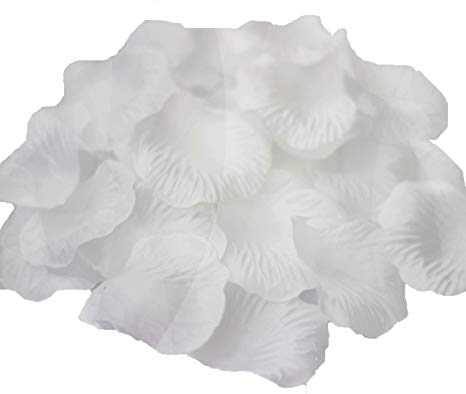 JUYO VONSAN 1000pcs Rose Petals Wedding Flowers Favors for you special wedding (White)