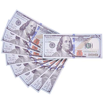 AL'IVER Copy MONEY $10000 PROP MONEY FAKE MONEY Realistic Double Sided Money Stack 100 $100 Bills FULL PRINT