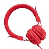 Sound Intone HD850 On-Ear Lightweight Stereo Headphone With Share Function Folding Stretching Adjustable Headband Headset Earphone With Microphone and Remote Control Red