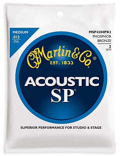 Martin MSP4200 SP Phosphor Bronze Acoustic Guitars Strings - 3 Pack