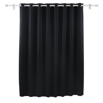 Deconovo Black Wide Width With Grommet Thermal Insulated Blackout Curtain For Living Room 100"W X 84"L, 1 Panel