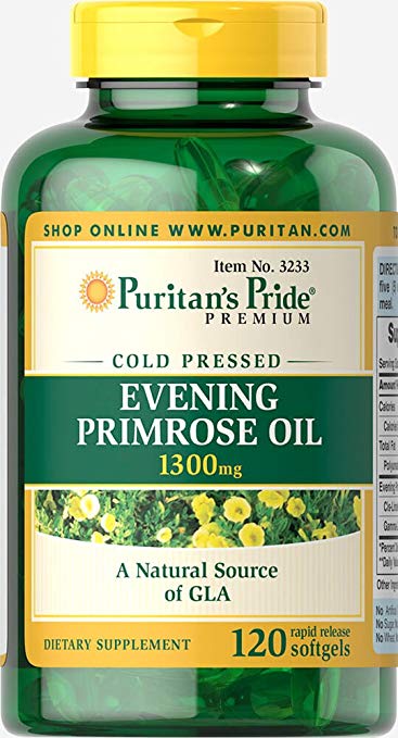 Puritan's Pride Evening Primrose Oil 1300 mg with GLA-120 Softgels