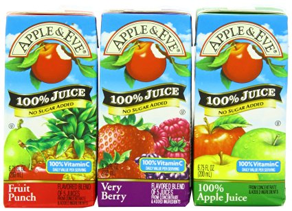 Apple & Eve 100% Juice Variety Pack, 32 Count, 6.75 Oz Boxes
